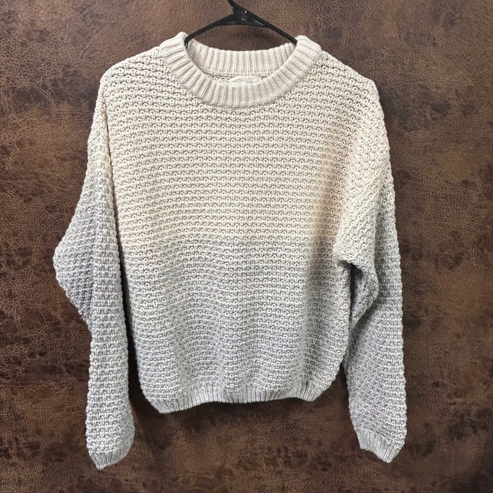 Universal Thread Medium Ombre Cream unisex Sweater Long‎ Sleeve Crocheted